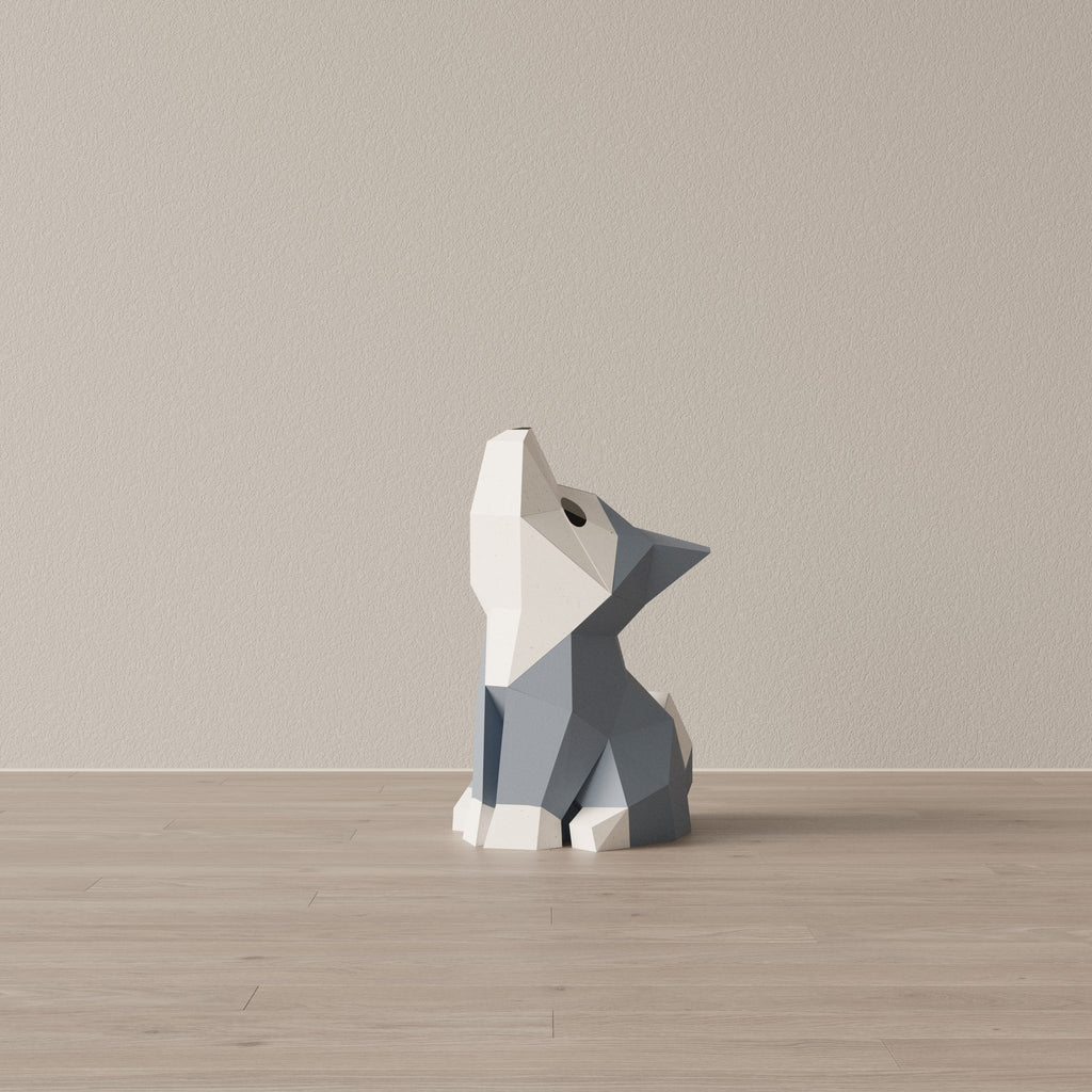 Loup en papier kit DIY décoration en papier