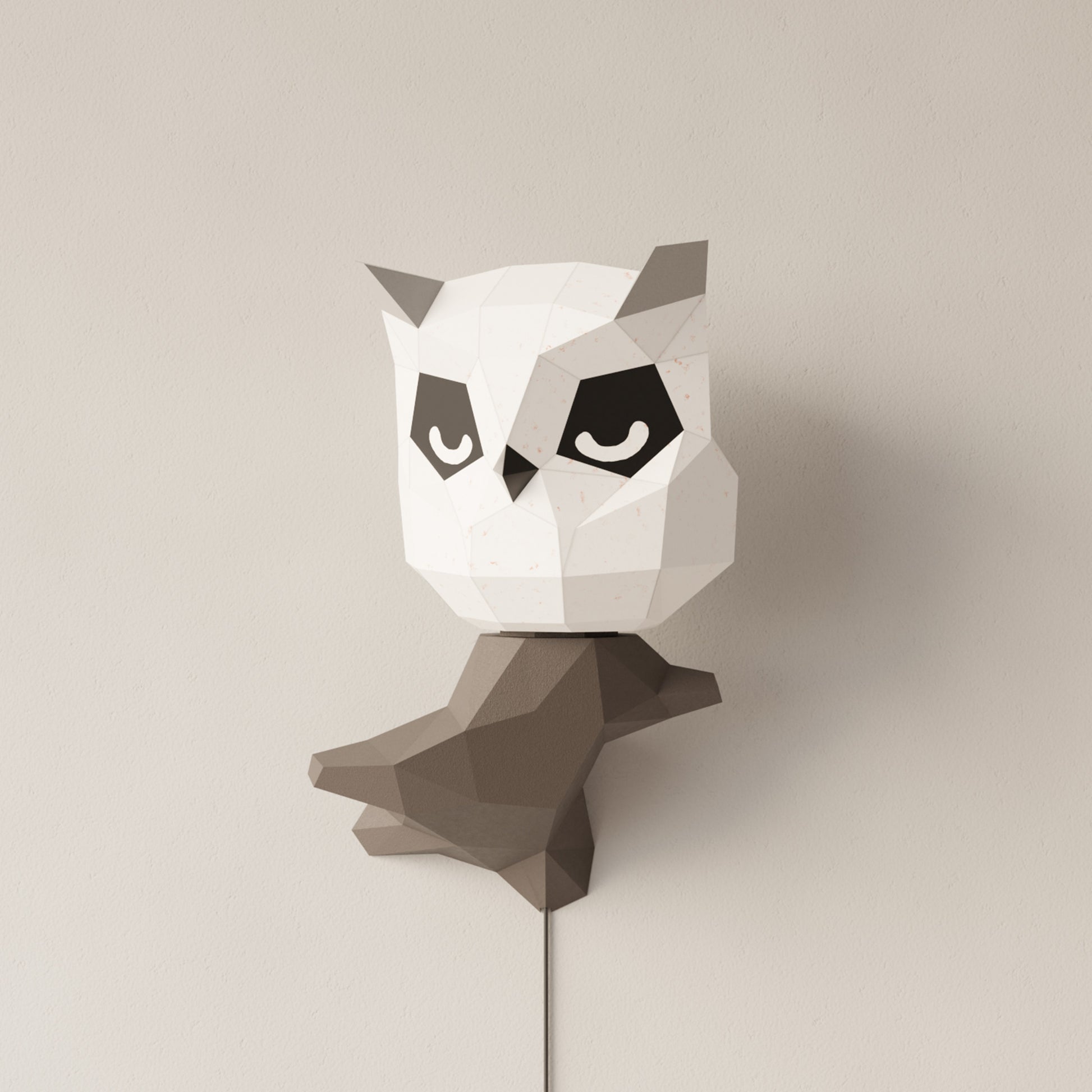 Fuku veilleuse murale hibou en papier - Kit DIY Origami 3D à assembler