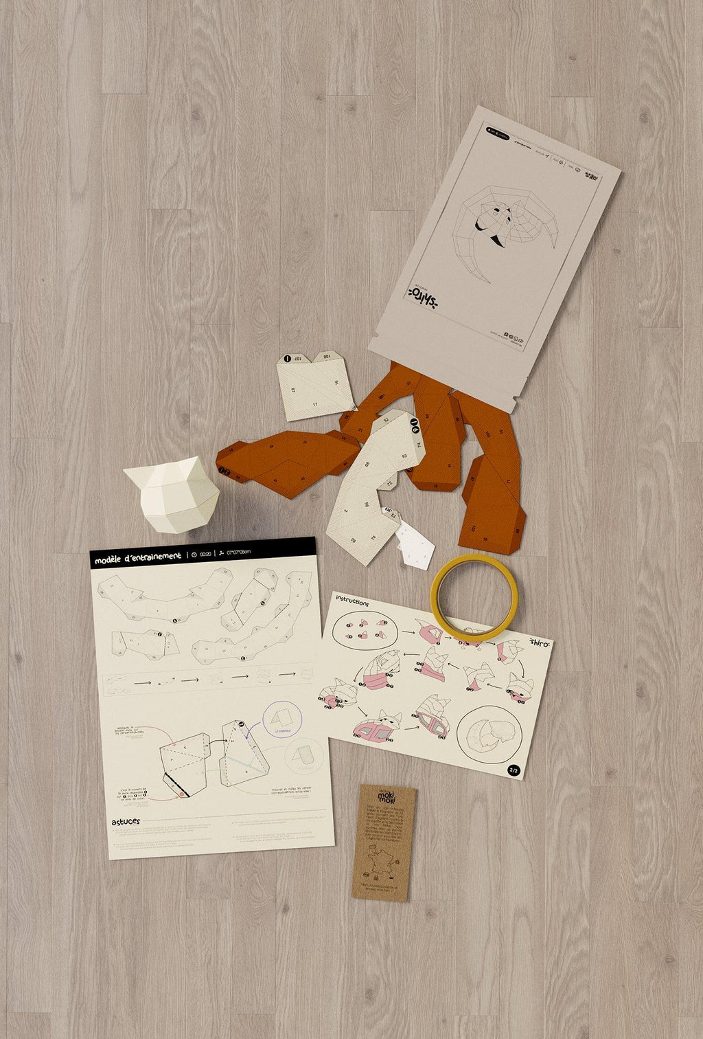 kit papercraft 3D applique murale renard