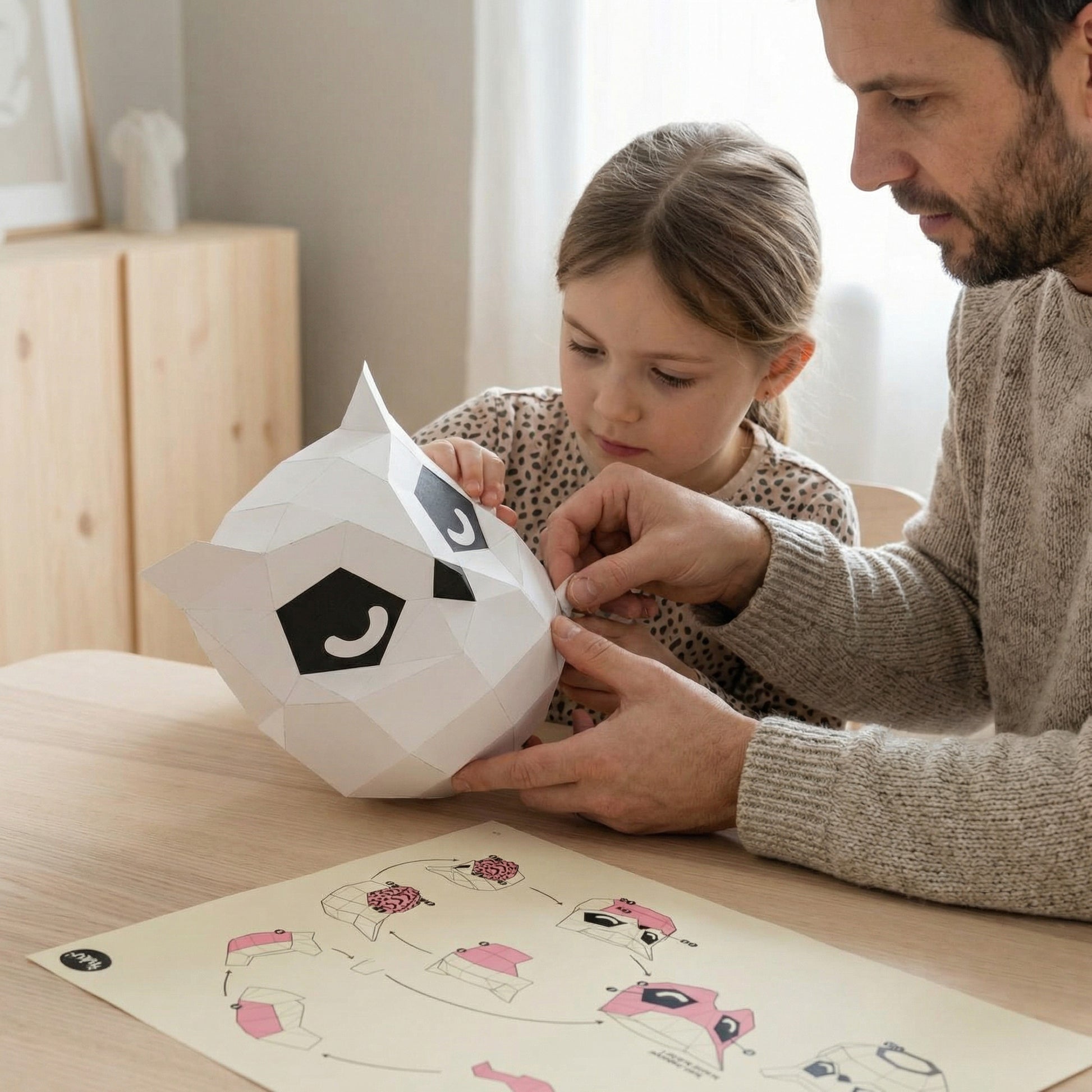 Fuku veilleuse murale hibou en papier - Kit DIY Origami 3D à assembler