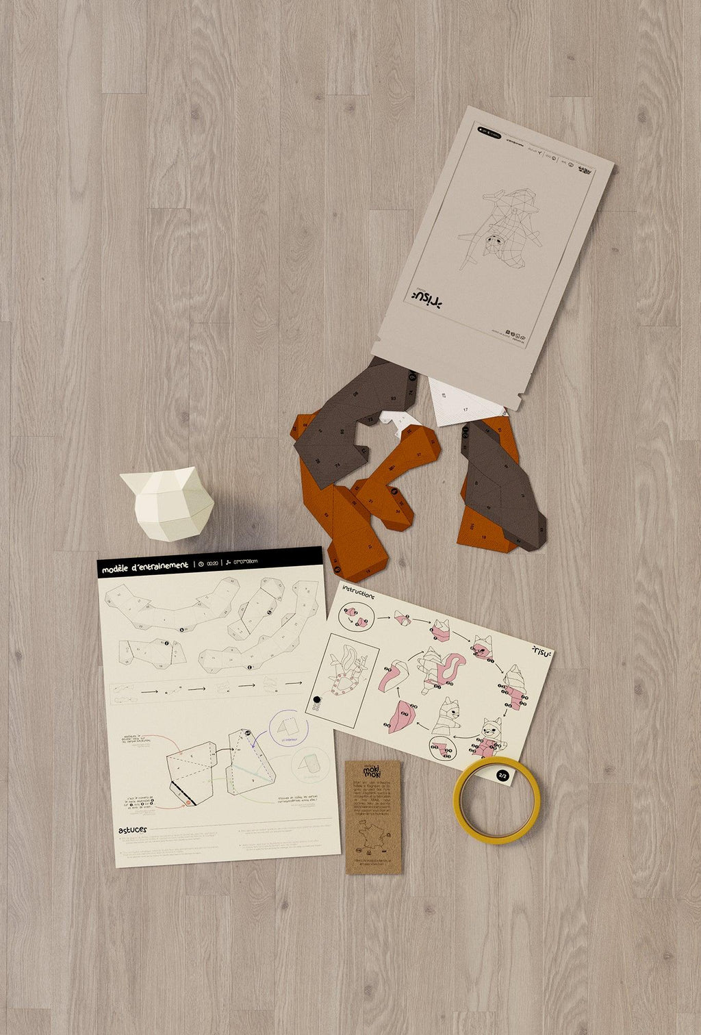 kit papercraft 3D écureuil