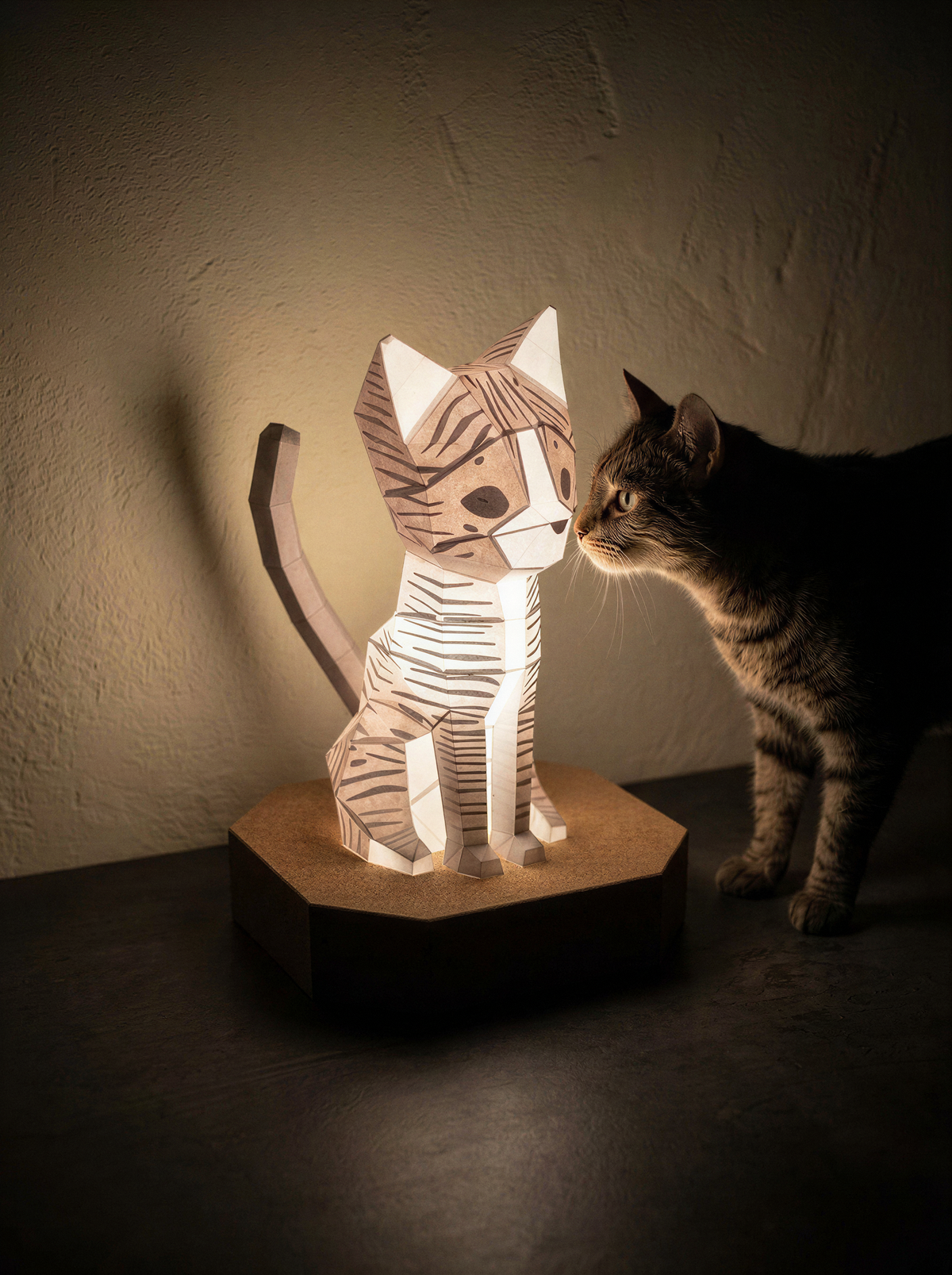 Veilleuse Chat en papier