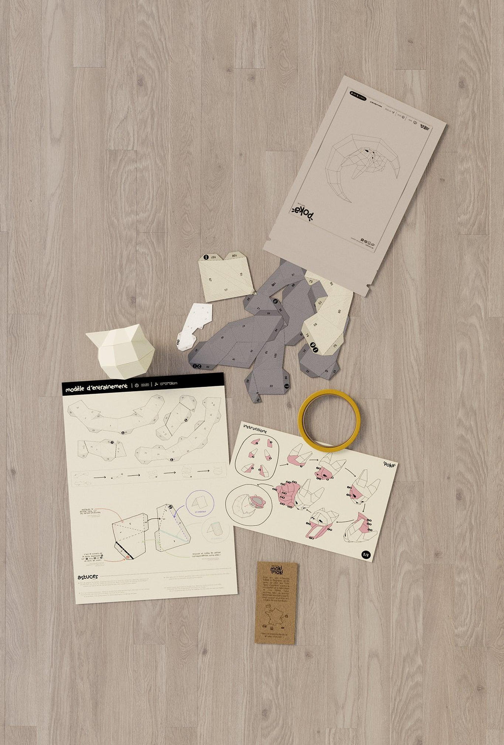 kit papercraft 3D applique murale lapin