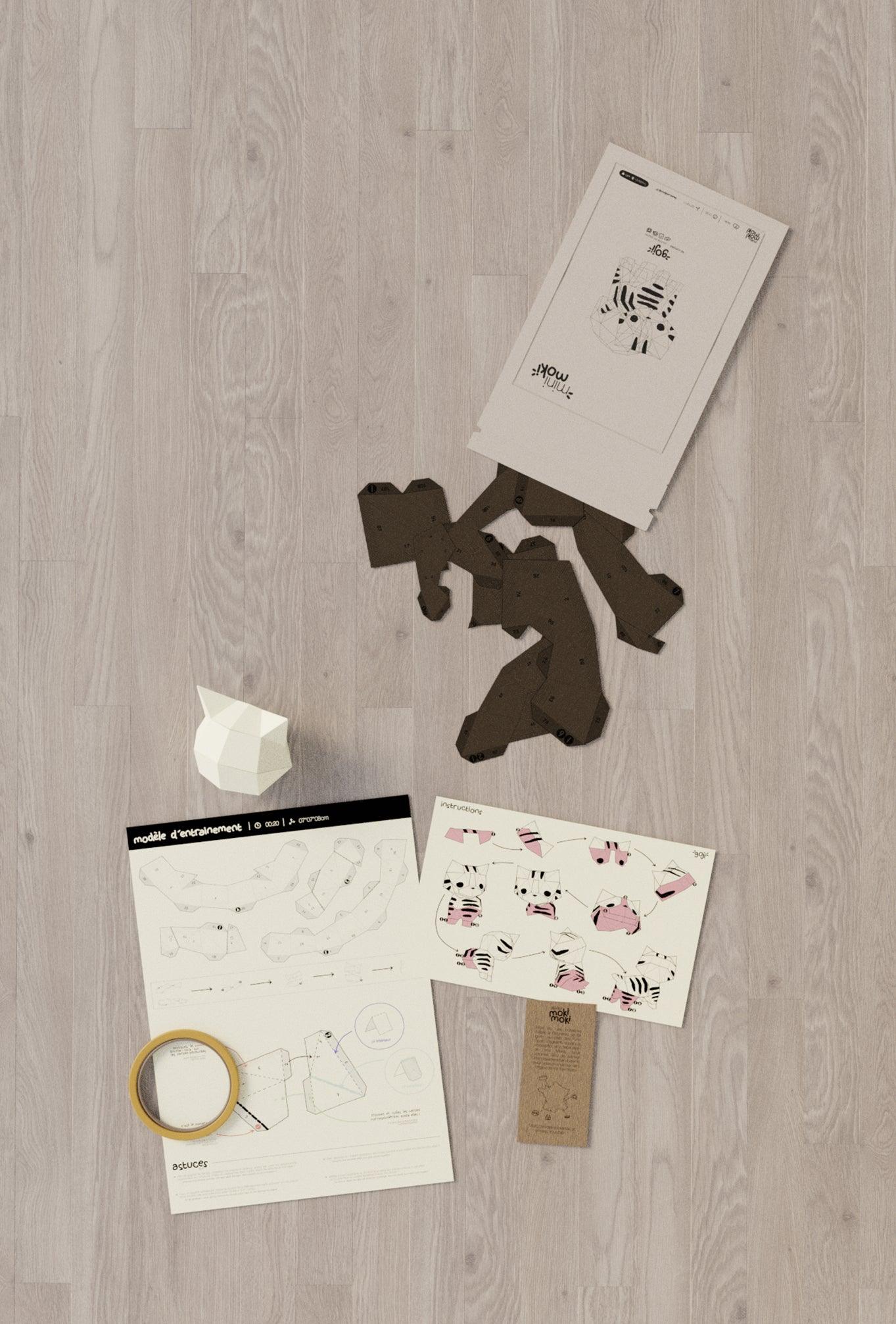 kit papercraft 3D de l'origami 3D chat
