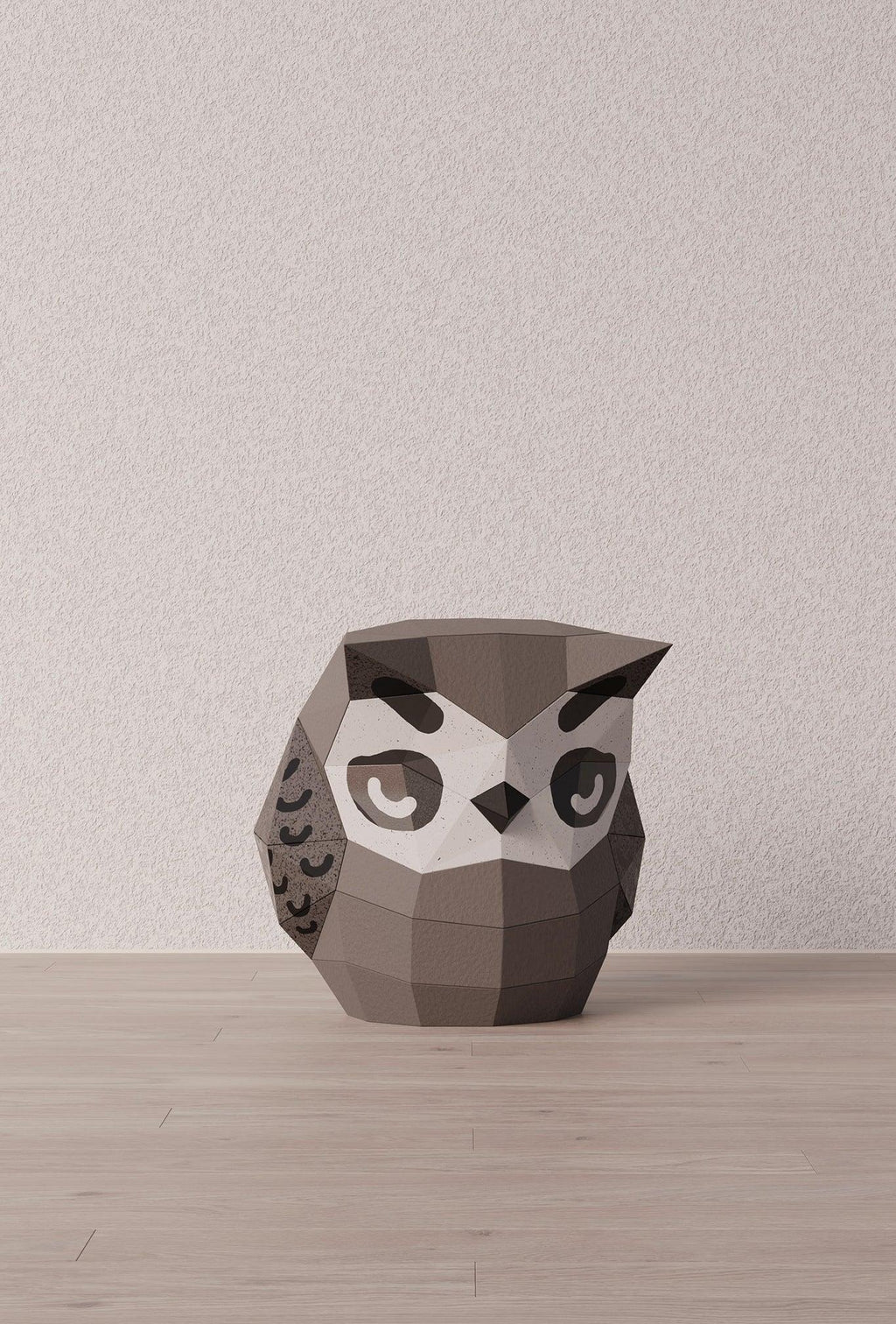 photo de l’origami 3D Fuko le hibou, vu de face