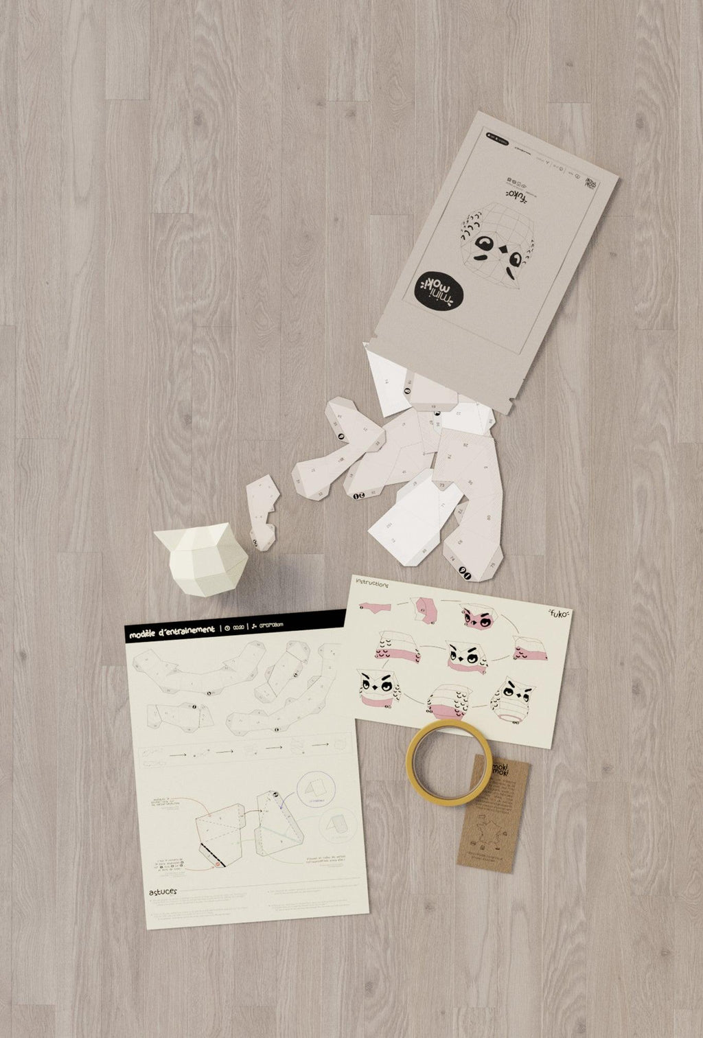 kit papercraft 3D de l'origami 3D hibou
