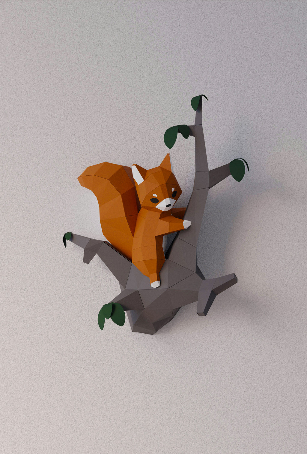 Applique murale renard en origami 3D